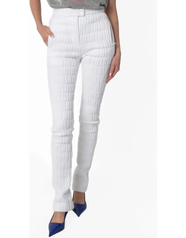 Quilted Straight Leg Trousers