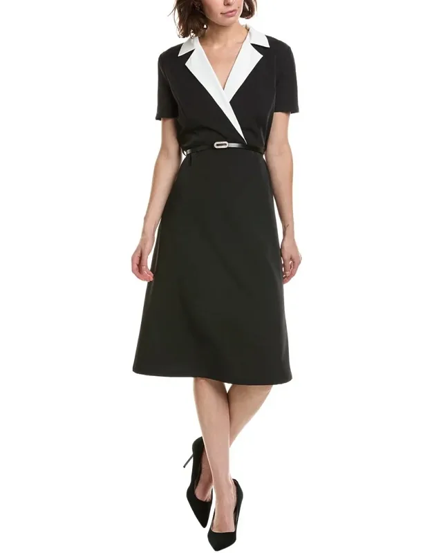Contrast Collar A-line Dress