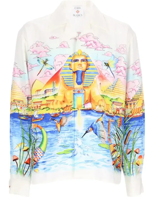 Vibrant Multicolored Egyptian-inspired Shirt