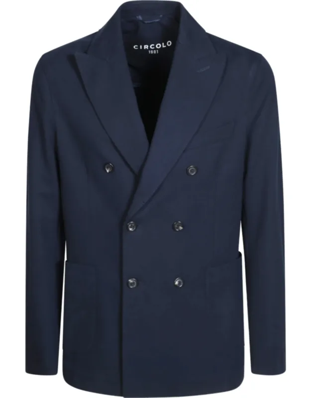 Cotton-blend Double-breasted Blazer