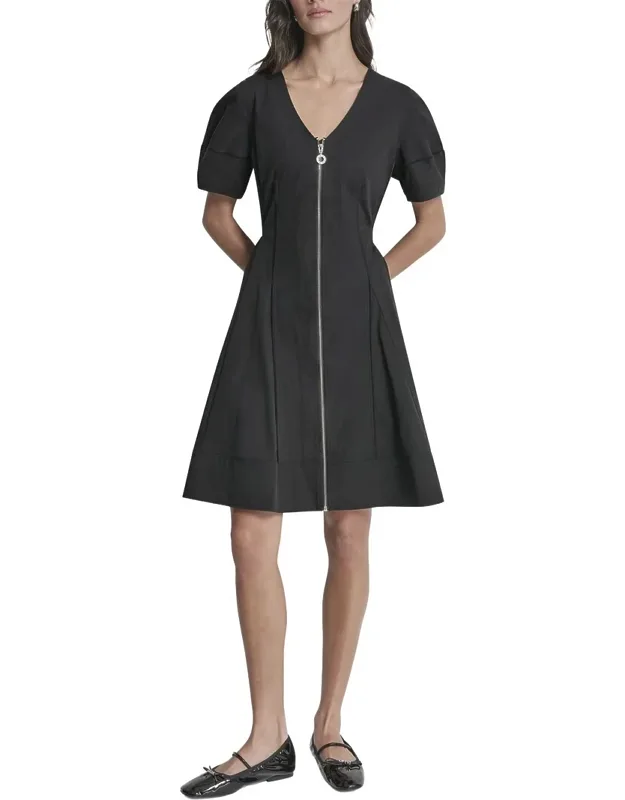 Lantern Silky Stretch Poplin Dress