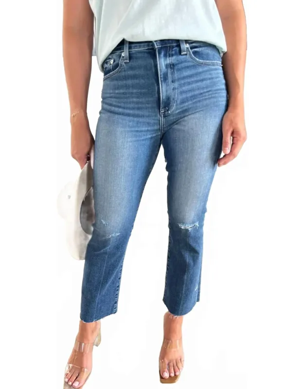 Lennon High Rise Crop Jeans In City Distressed
