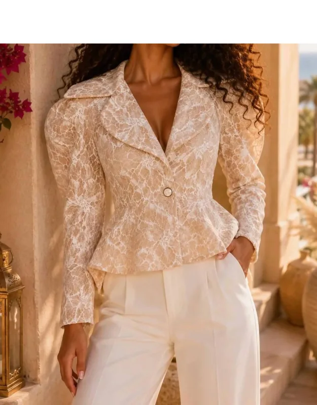 Lace Peplum Blazer