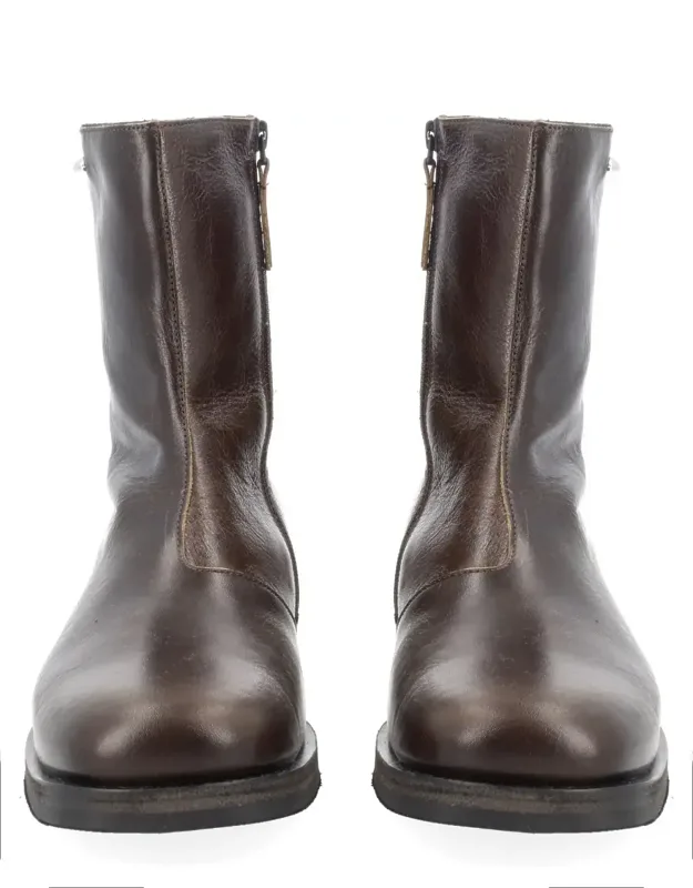Mid-calf Leather Boots