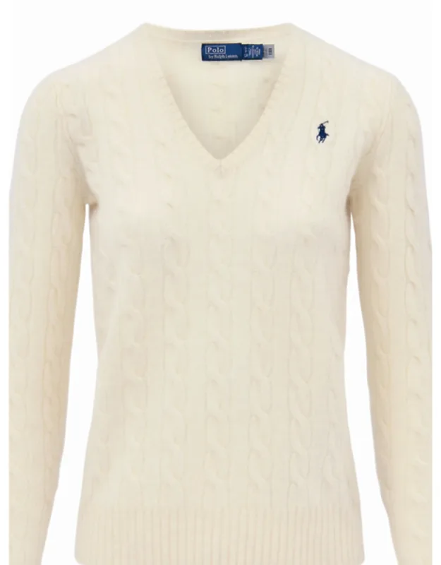 Cable-knit V-neck Sweater