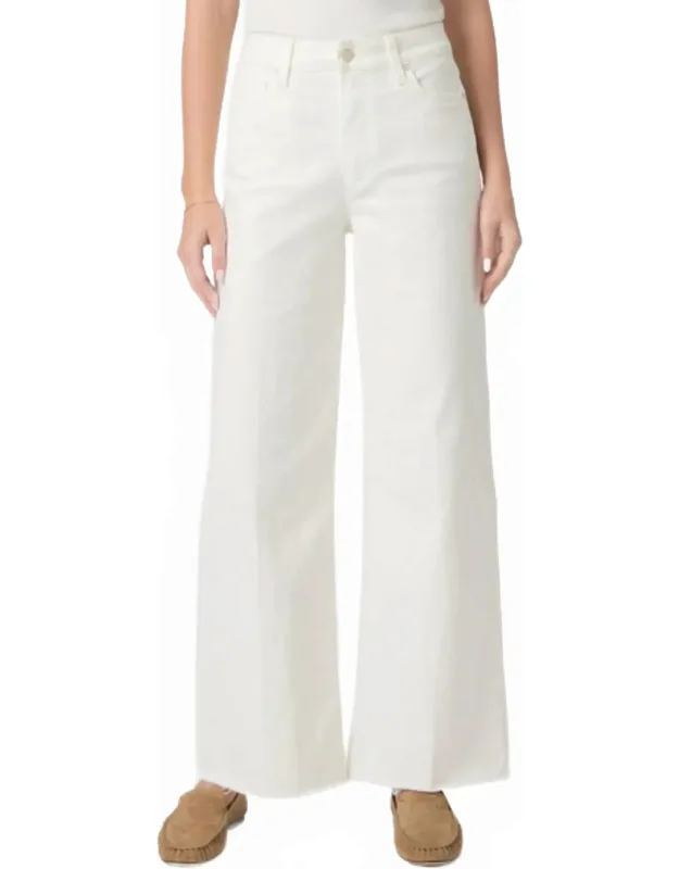 Anessa Wide Leg Jeans - High Rise, Raw Hem