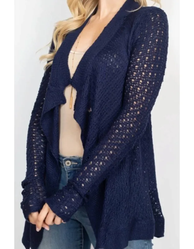 Crocheted Open Cardigan