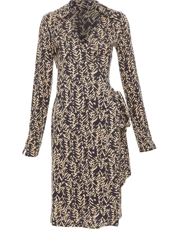Madrid Silk Pleated Cuff Scallop Mini Dress