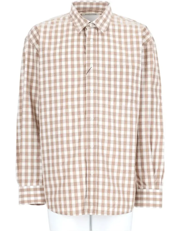 Checkered Long-sleeve Cotton Shirt