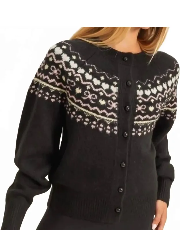 Button-front Fair Isle Sweater Cardigan