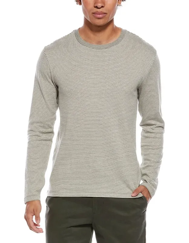 Striped Double Knit Crewneck Sweatshirt