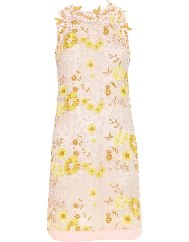 3d Petal Floral Macrame Lace Dress