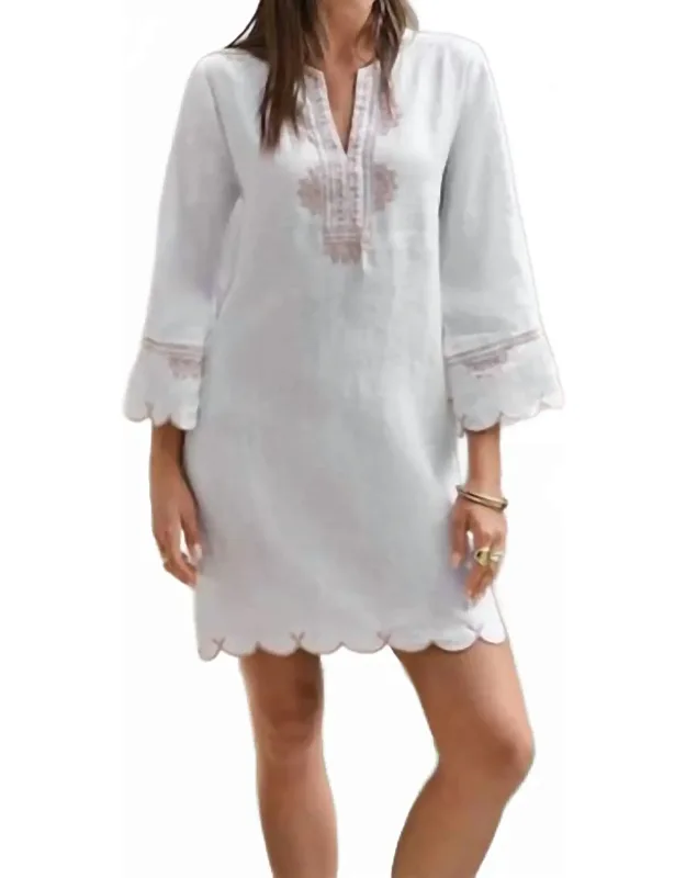 Linen Scallop Dress