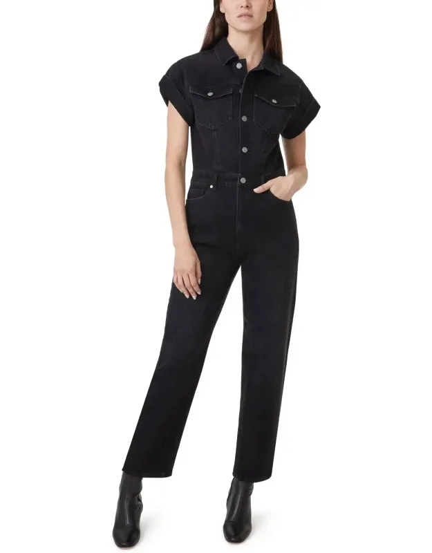Rolled Sleeve Denim Jumpsuit