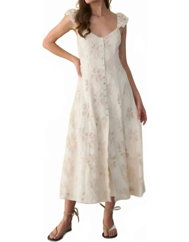 Embroidered Midi Dress