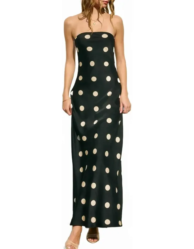 Gentle Whisper Strapless Tie Back Maxi Dress