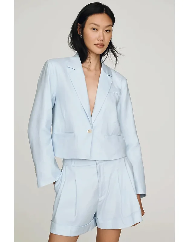 Linen Stretch Crop Blazer
