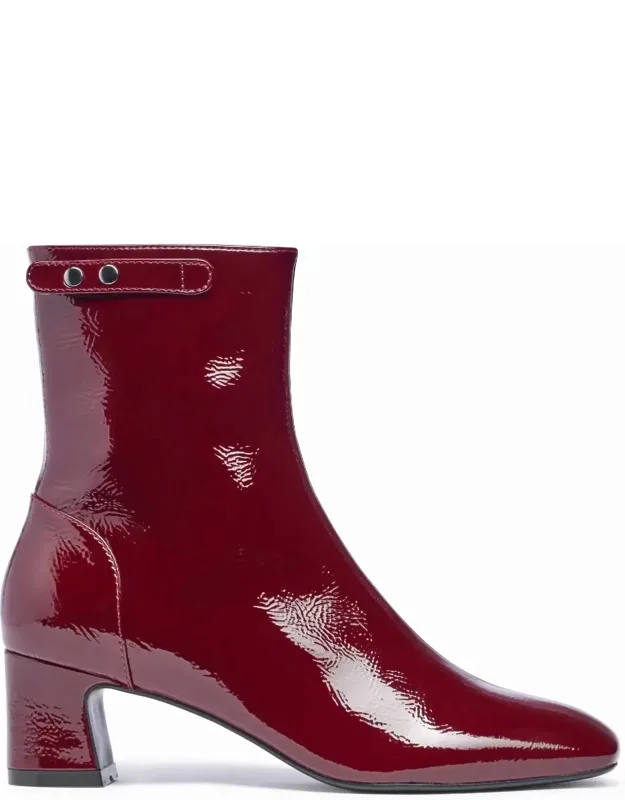 "wyn Boot In Crinkle Berry With 2-inch Block Heel And Memory Foam Cushioning"