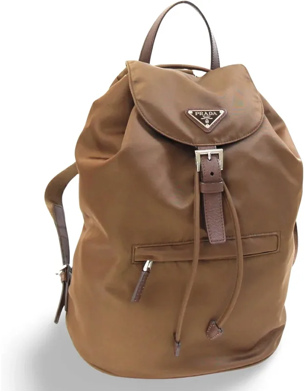 Nylon Leather Triangular Backpack