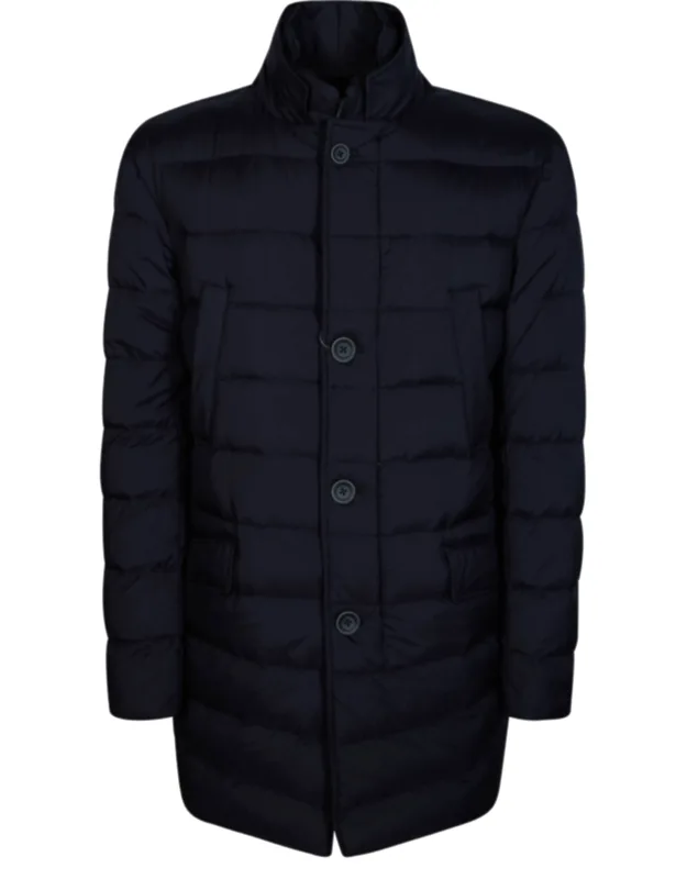 Quilted Button Stand-up Collar Down Jacket