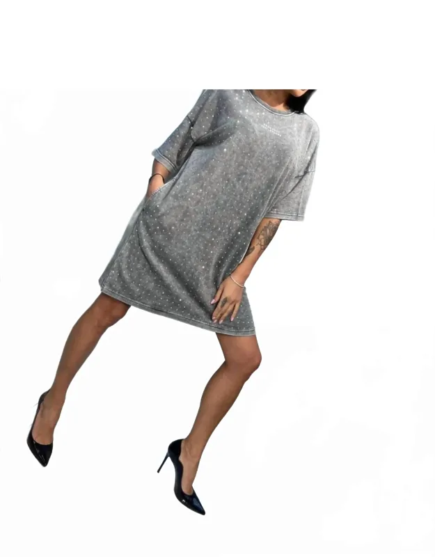 Rhinestone T-shirt Dress