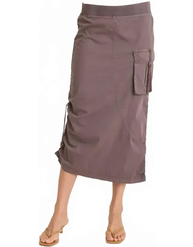 Poplin Side-cinch Midi Skirt