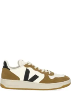 Suede Overlay Logo Low-top Sneakers