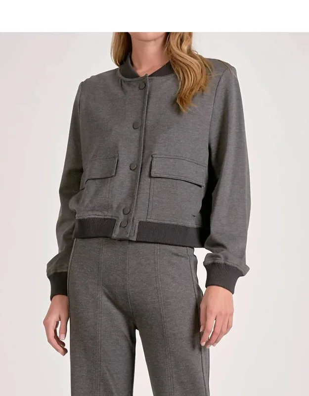 Bomber Jacket With Front Pocket Detail