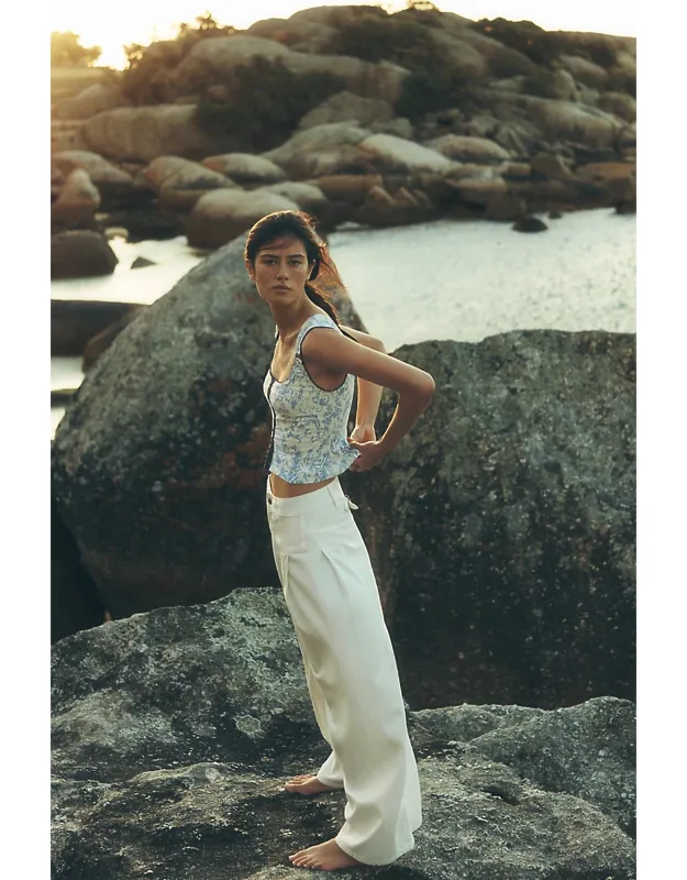 Pleated Wide-leg Pants