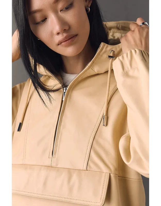 Leather Hoodie Jacket