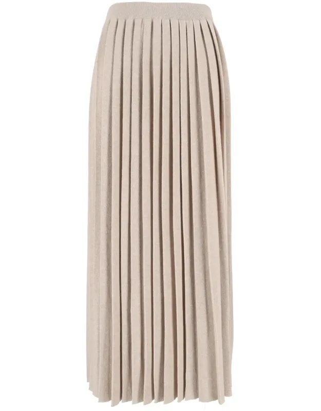 Asymmetric Pleated Midi Skirt