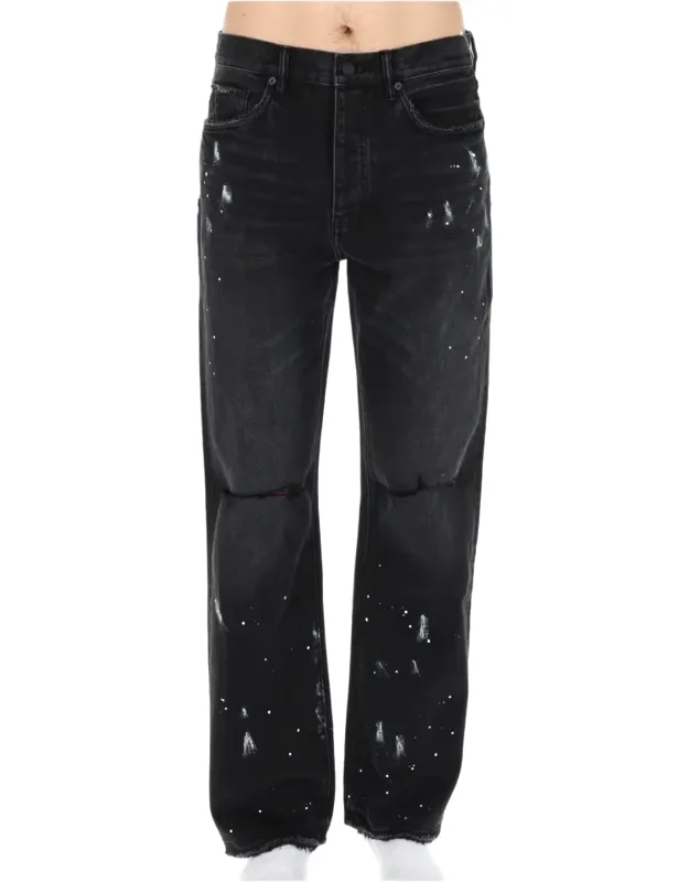 Distressed Denim Straight-leg Jeans
