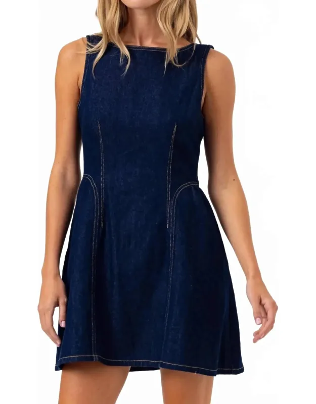 Rae Mini Dress With Fitted Bodice And Gathered A-line Skirt