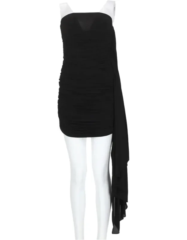 Asymmetrical Draped Mini Dress