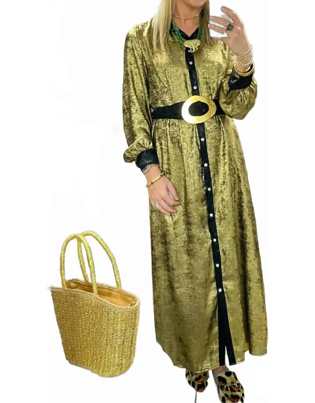 Metallic Shirt Dress