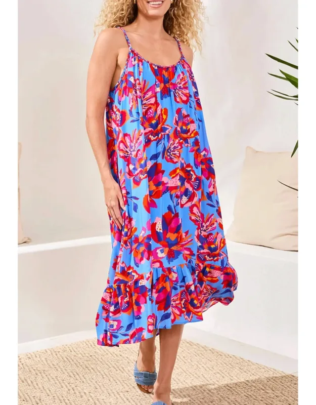 Strappy Sundress With Ruffle Hem