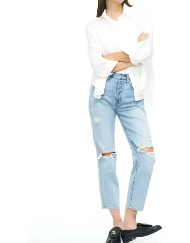 High Rise Classic Straight Ankle Jeans