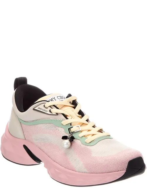Diamond Run F Leather-trim Sneakers