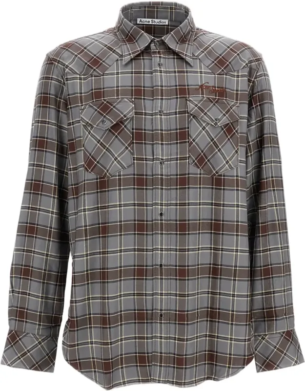 Plaid Cotton Button-down Shirt