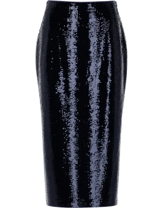 Pencil Skirt With High Waist And Shimmering Sequins