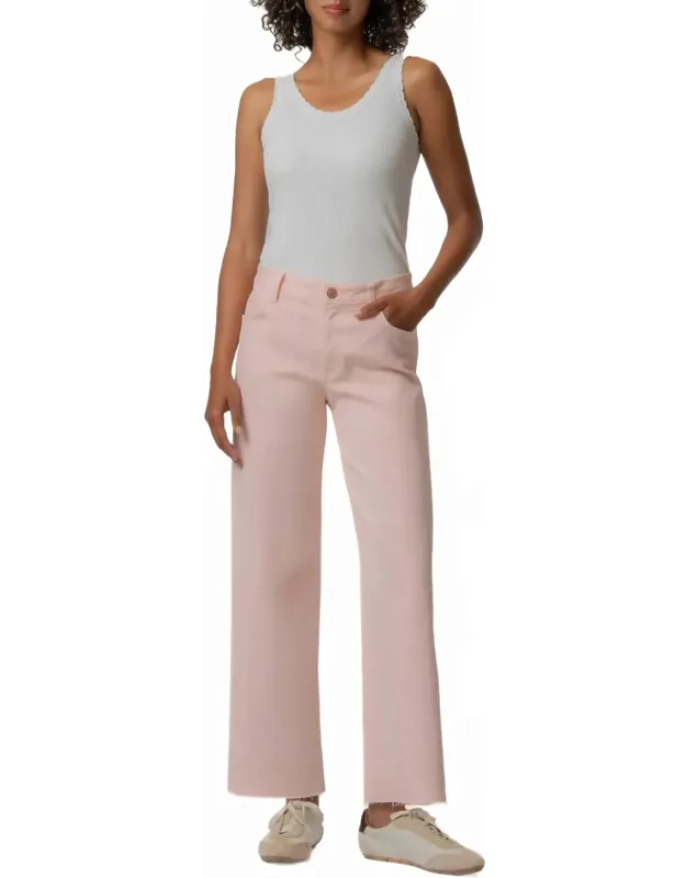Stripe High Rise Wide Straight Leg Pants
