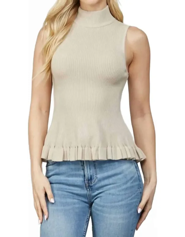 Mock Neck Peplum Sweater