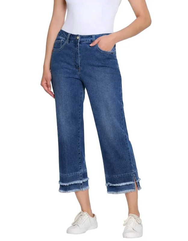 Double Fringe Hem Cropped Pants