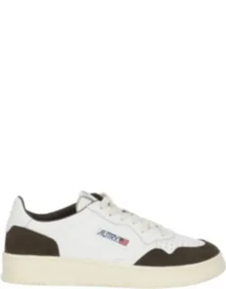 White Blue Suede Logo Details Low-top Sneakers, Premium Leather Upper, Breathable Perforated Details