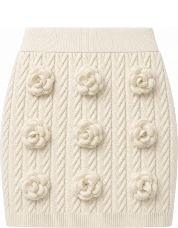 Knitted Mini Skirt With Luxurious Comfort And Distinctive Accents