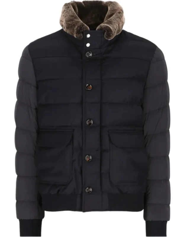 Quilted Coat With Plush Faux-fur Trim And Functional Design