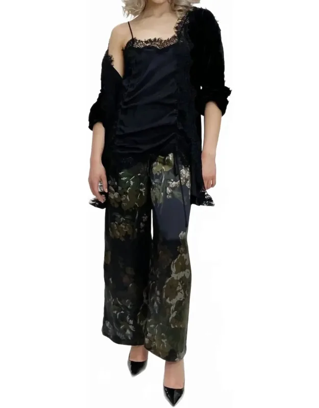 Rouched Lace Silk Tunic