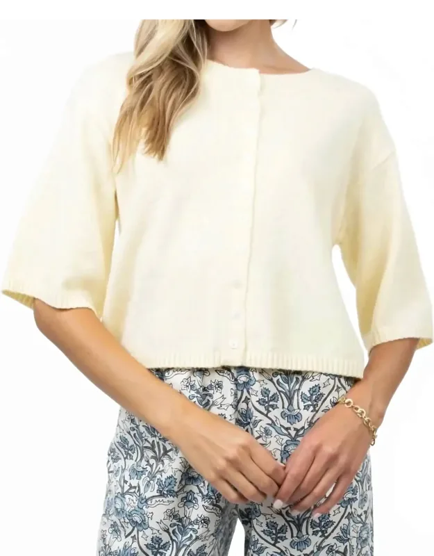 Elbow Sleeve Cardigan Sweater