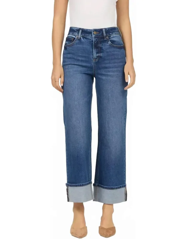 Harbor Cuff Wide Leg Jeans