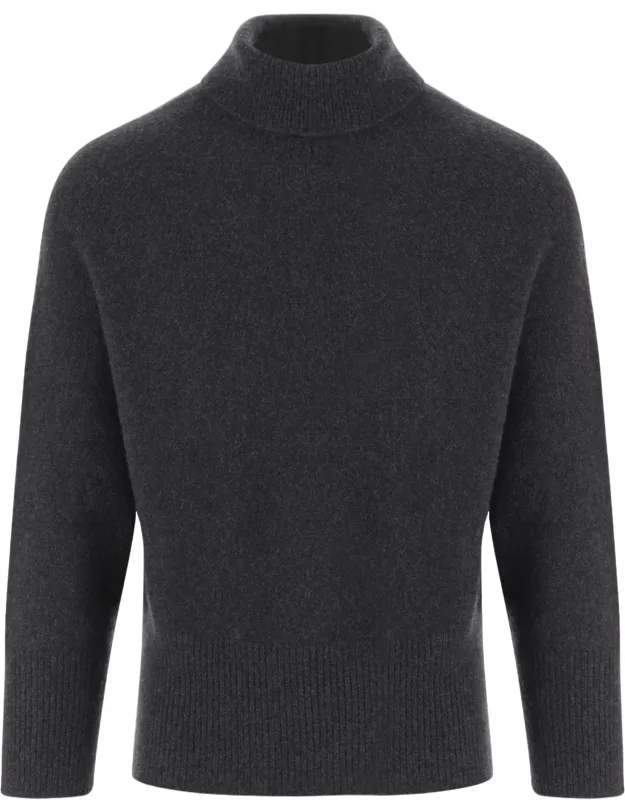 Cashmere Ribbed Cuffs Turtleneck Sweater